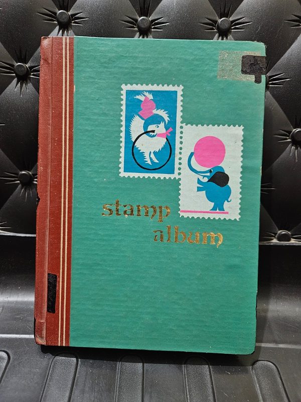 Used Book Stamps Album - Hardbound Stamp Book - Small Size - 14 Sheets with 5 Lines Each