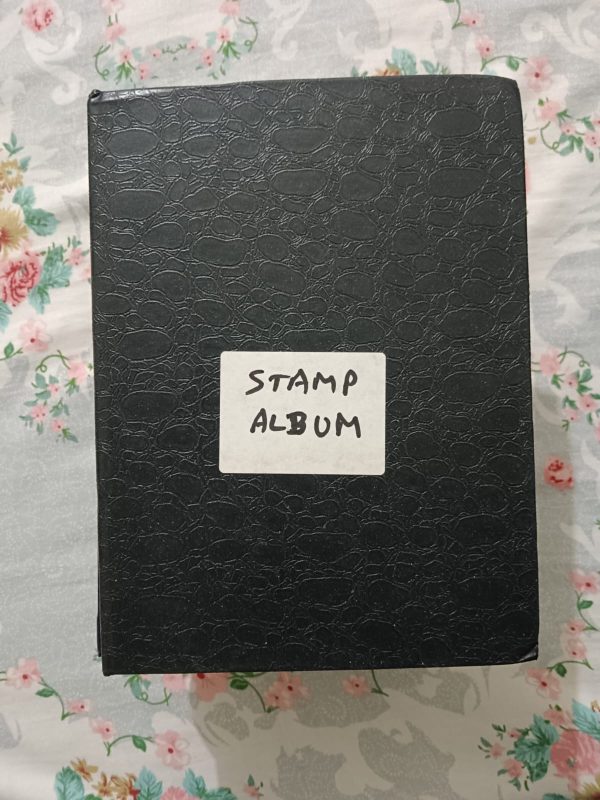 Used Book - Stamps Album - 210 Stamps (in a Medium Size Hardbound stamp book having 7 double sided sheets) - Please whatsapp @ 9899242756 for the Video of stamps