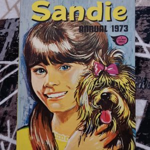 Second hand book - SANDIE Annual 1973 - Romantic & Adventure Stories for Girls in Comic and Cartoon Format - Hardbound - Collectible Edition - Black & White