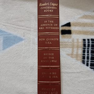 Second hand Book - Reader's Digest Condensed Book (4 in 1) - Library Edition - In The Absence of Mrs. Peterson by Nigel Balchin - Don Quixote USA by Richard Powell - The Bridge of the River Kwai by Pierre Boulle - Brothers of the Sea by D. R. Sherman - Night of Camp David by Fletcher Knebel